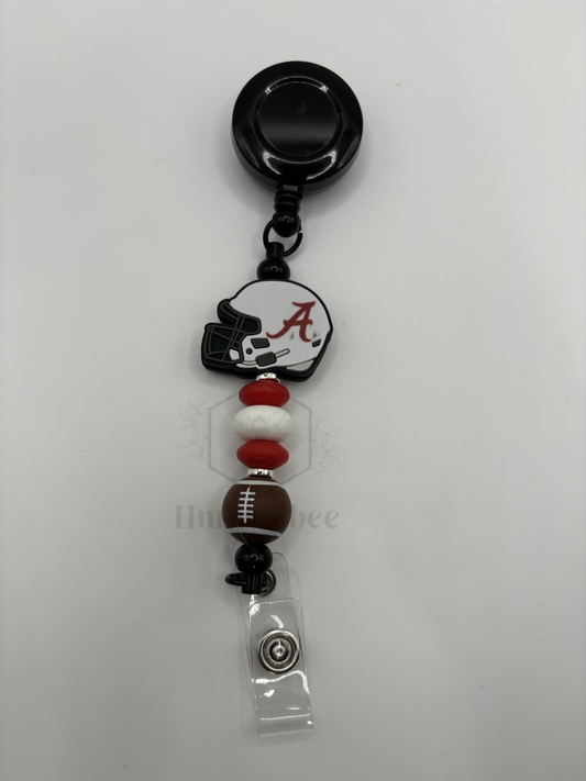 Alabama Helmet and football Badge Reel