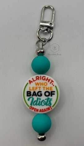 Bag of idiots zipper pull