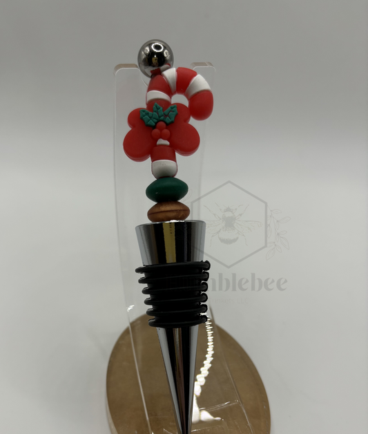 Candy cane bottle topper