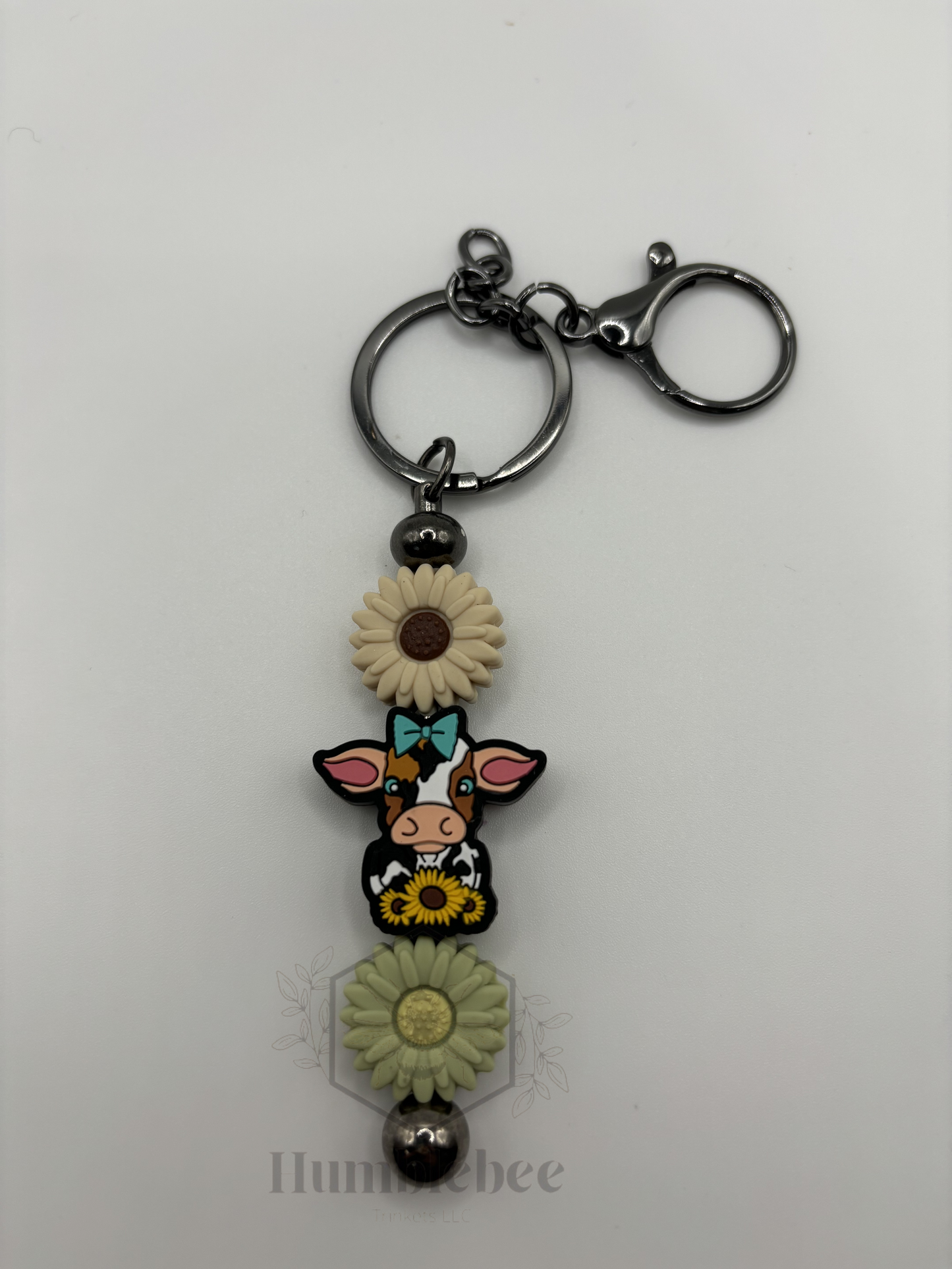 Cow Flower Keychain